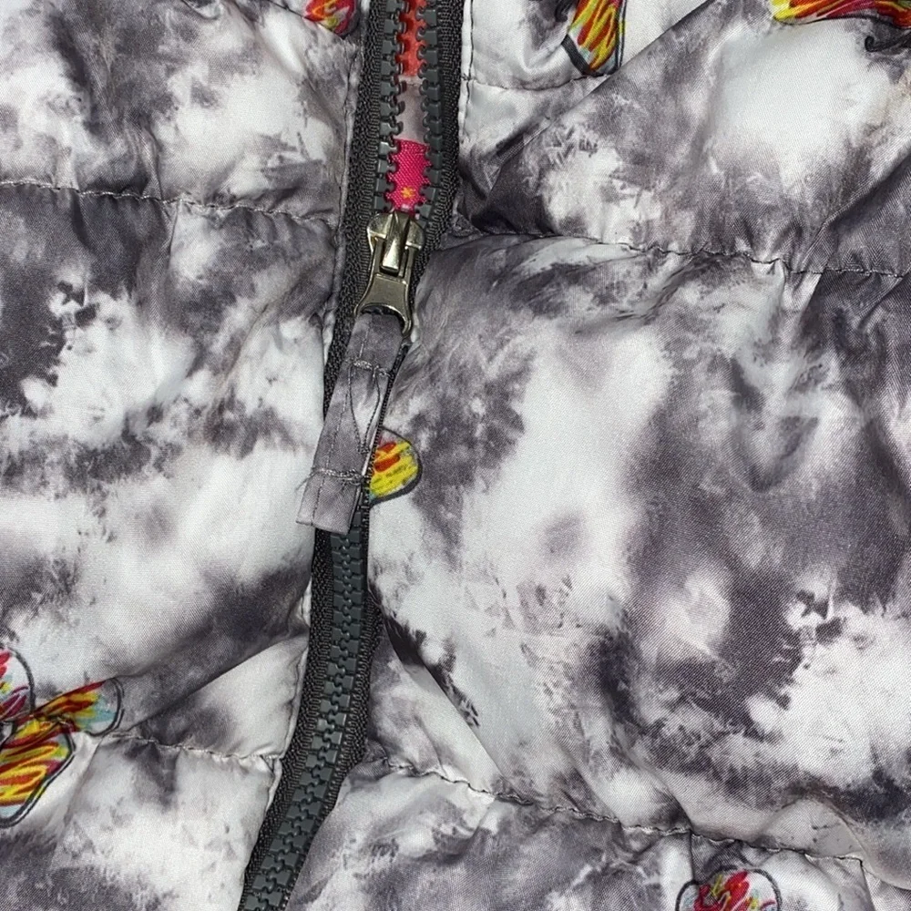 Pink Platinum little girls butterfly print puffy jacket with hood size 6X